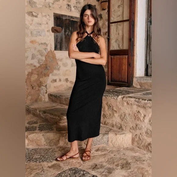 NWT Sézane Lucia Dress in Black Size S - Picture 2 of 8